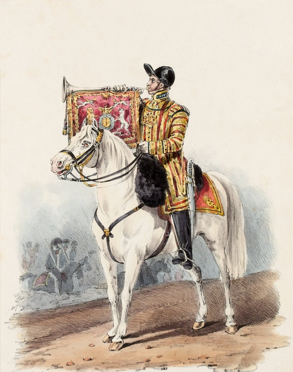 Leibgarde, Trompeter in Staatskleidung von Edward (after) Hull