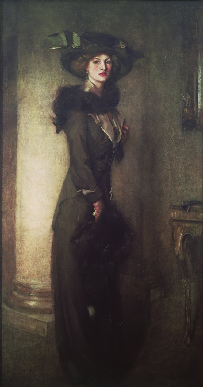 Der Biberhut, ca. 1912 von Edward Arthur Walton