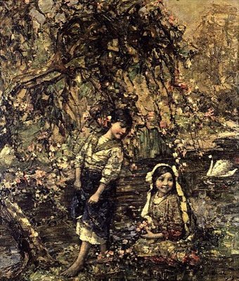 Der Schwanenteich von Edward Atkinson Hornel