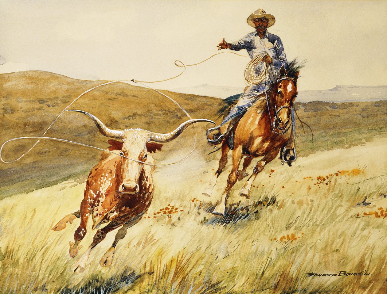 Ein Kalb einfangen von Edward Borein
