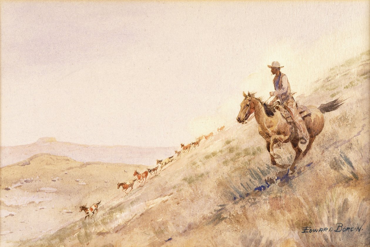 Pferde zusammentreiben von Edward Borein