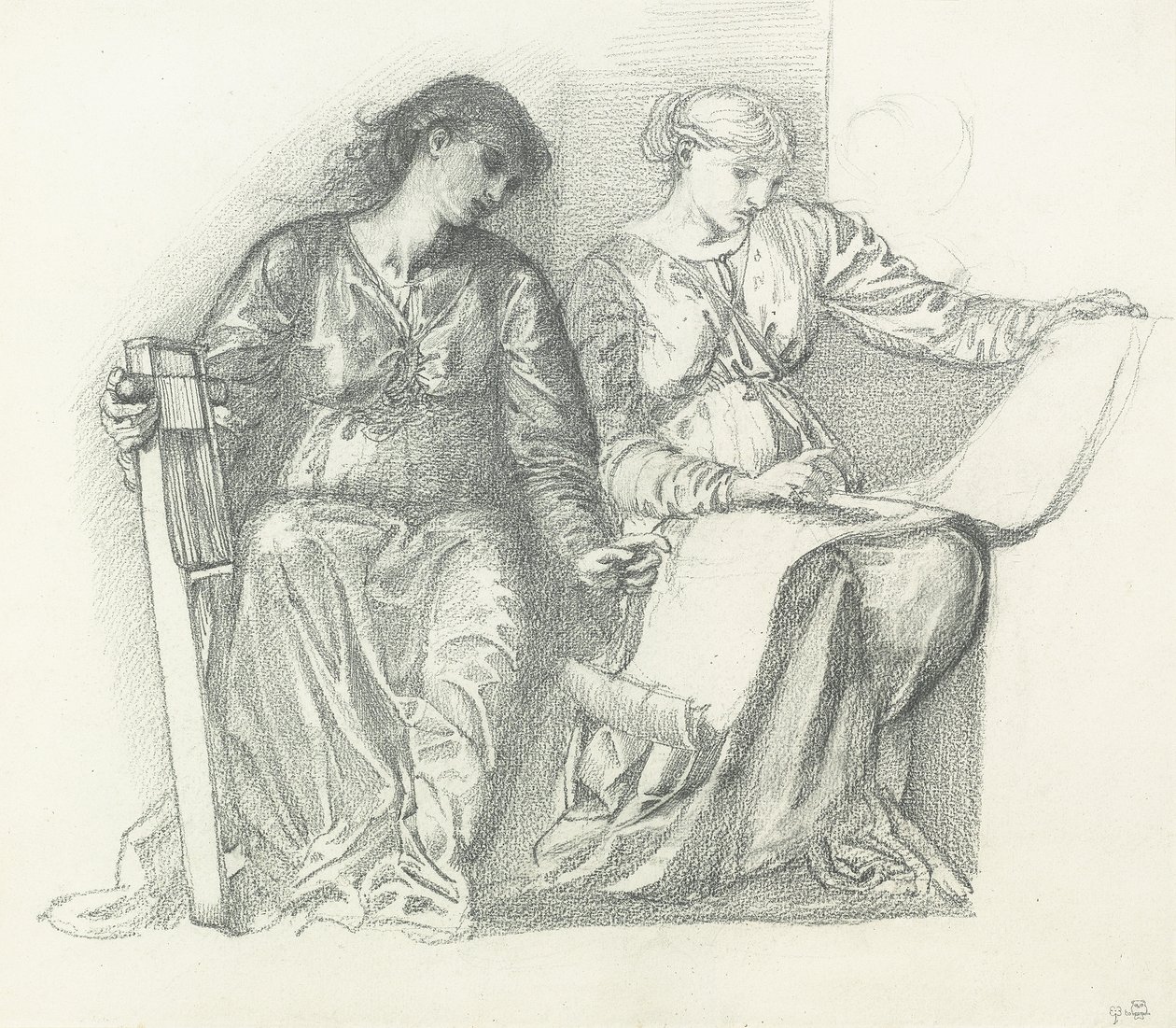 Studie für "Musik", c.1865 von Edward Burne Jones