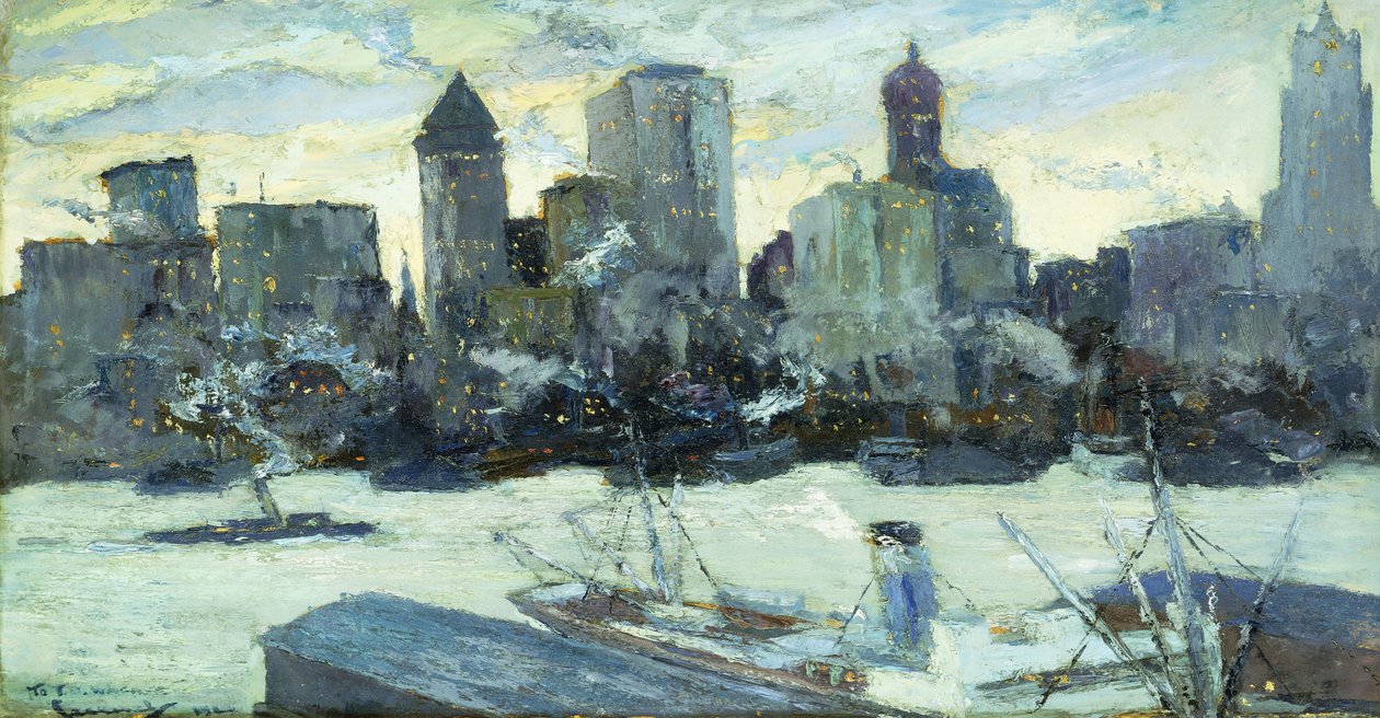 New Yorker Hafen im Winter von Edward Cucuel