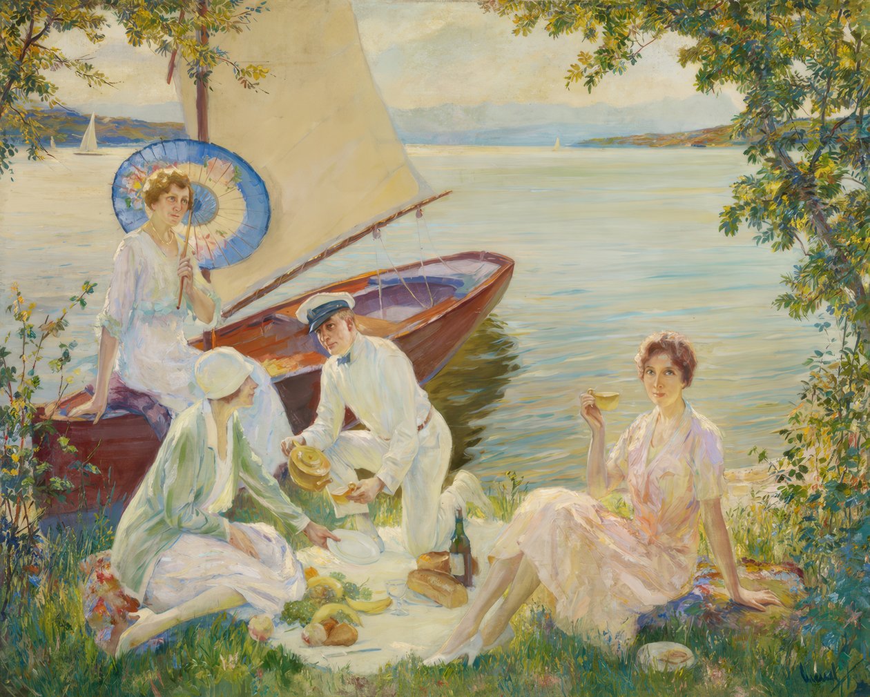 Picknick am Starnberger See von Edward Cucuel