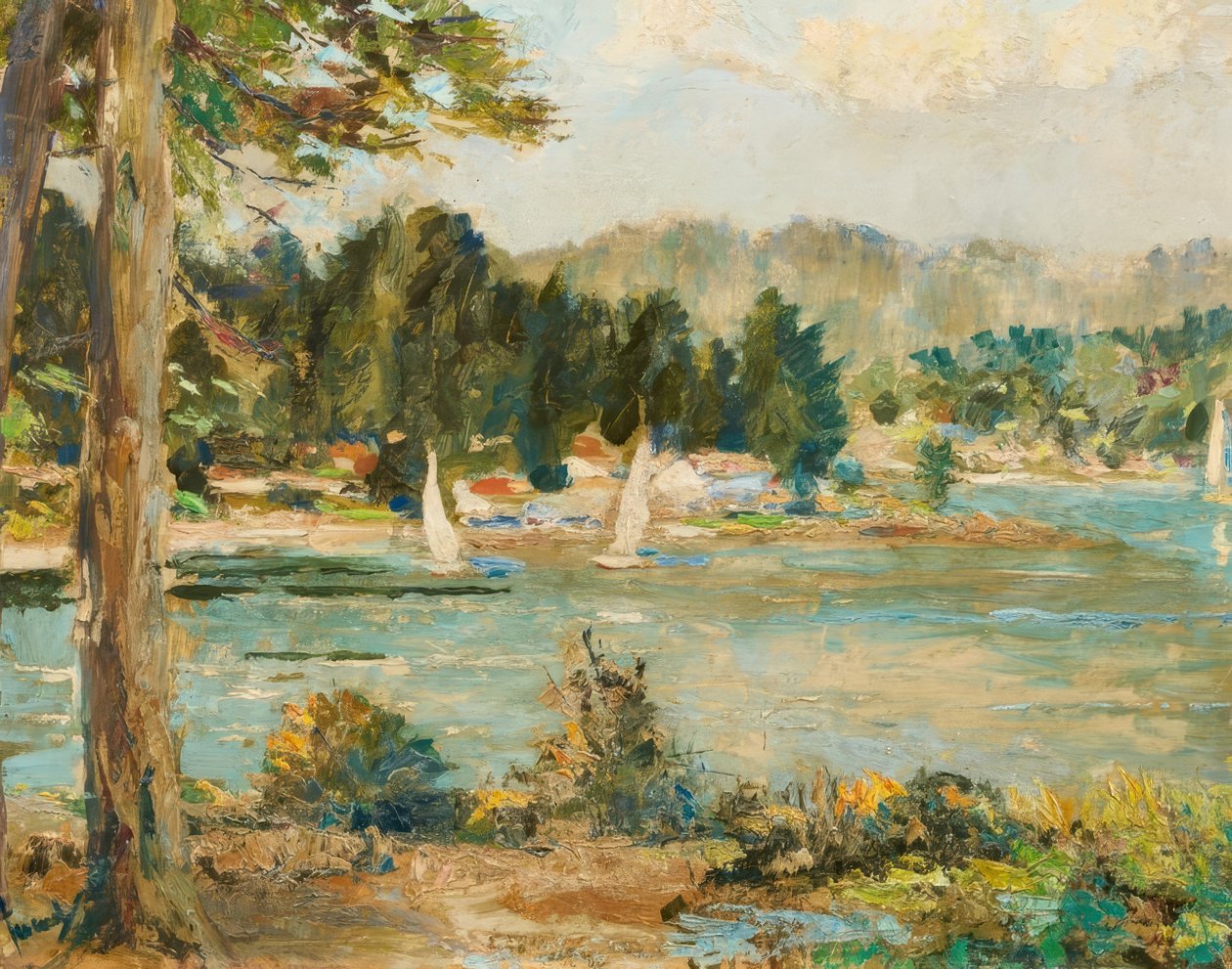 Segelboote auf dem See von Edward Cucuel
