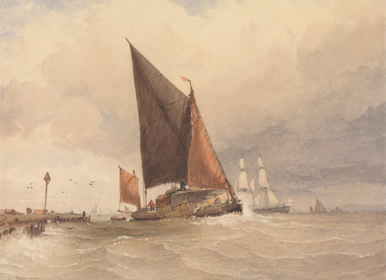 Segelbarke auf See von Edward Duncan