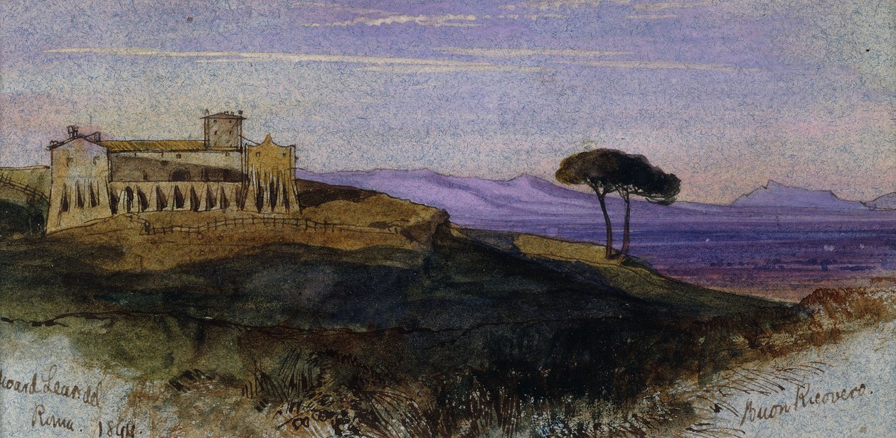 Ein Blick in die römische Campagna, 1844 von Edward Lear
