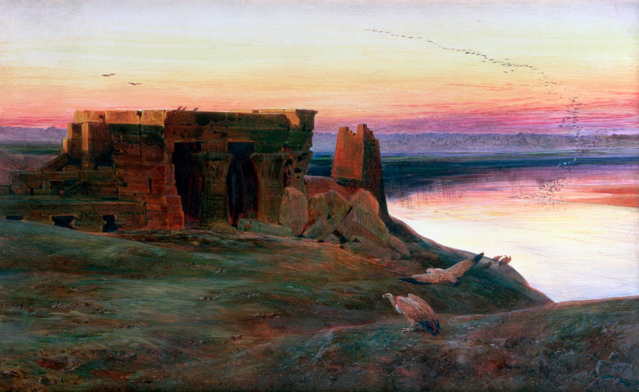 Tempel von Kom Ombo, Ägypten, 1856 von Edward Lear