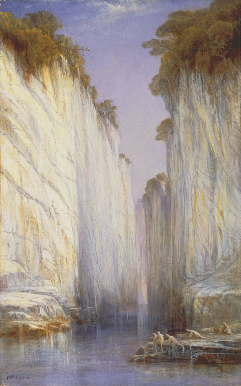 Die Marmor-Felsen - Nerbudda Jubbolpore von Edward Lear