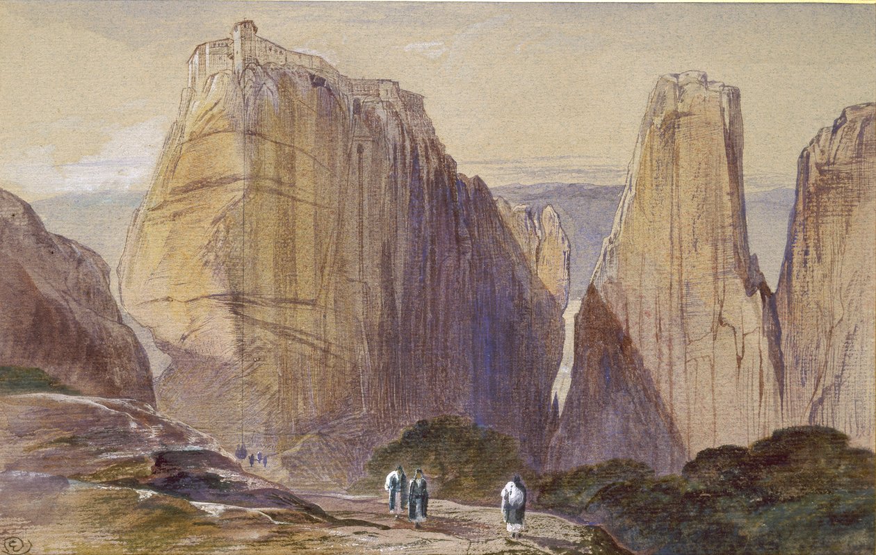 Das Kloster von Meteora, 19. Jahrhundert von Edward Lear