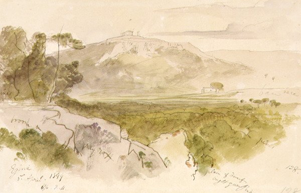 Der Tempel von Aphaia auf Ägina von Edward Lear