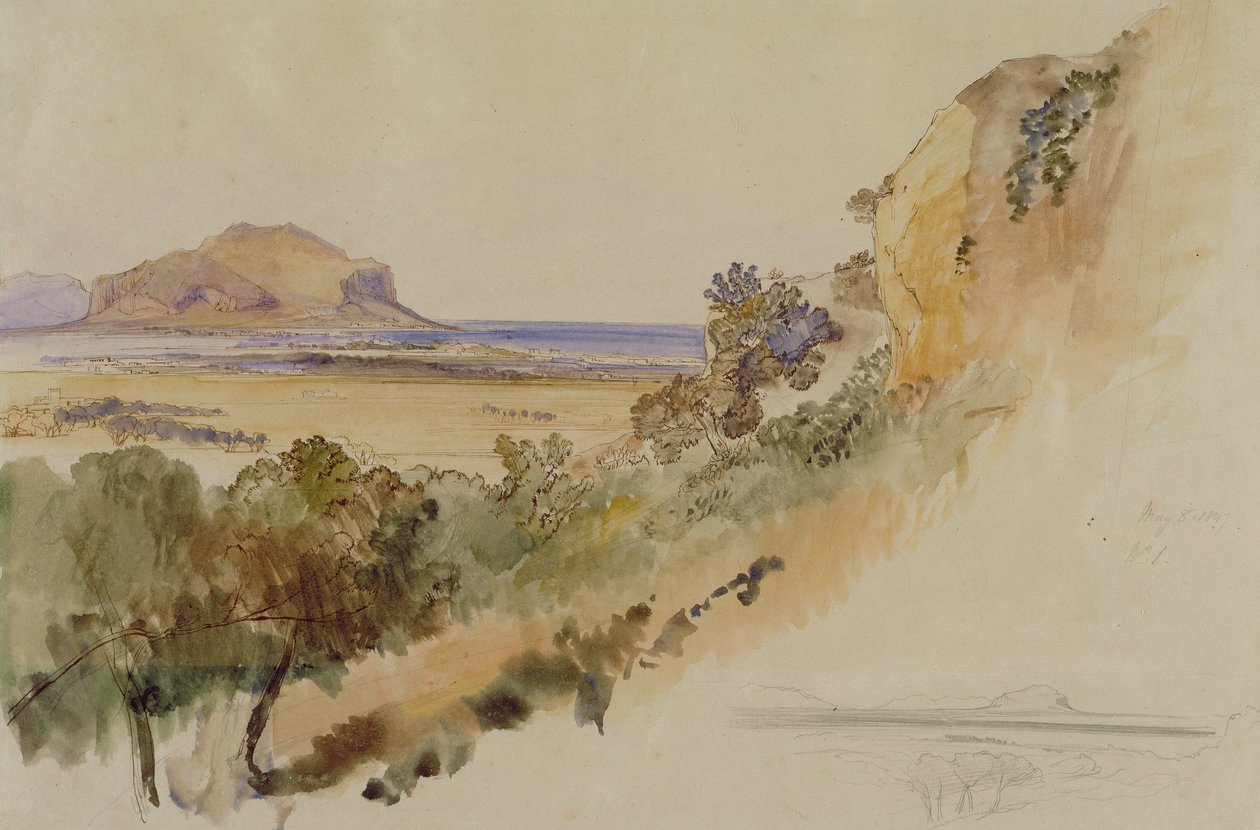 Blick in der Nähe von Palermo von Edward Lear