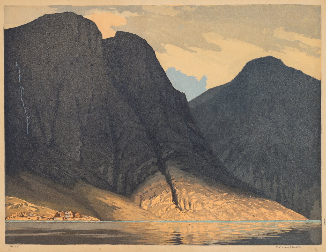 [Bergblick mit Wasser] von Edward Louis Laurenson