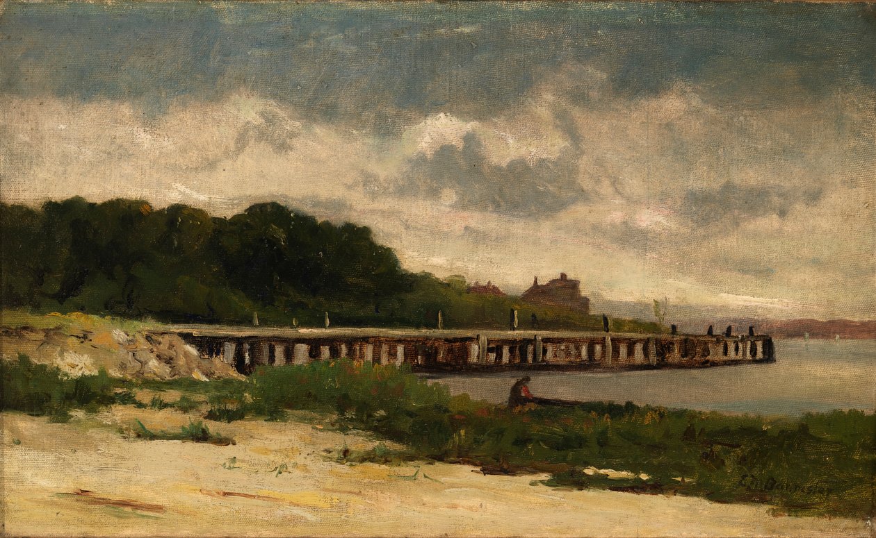 Unbetitelte Landschaft mit Pier, n.d. von Edward Mitchell Bannister