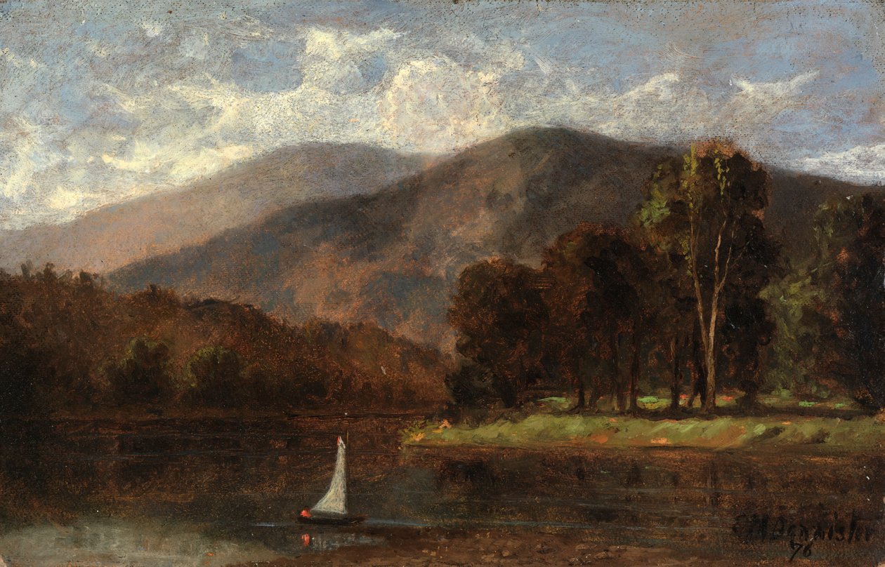 Unbetiteltes Segelboot im Fluss, 1876 von Edward Mitchell Bannister