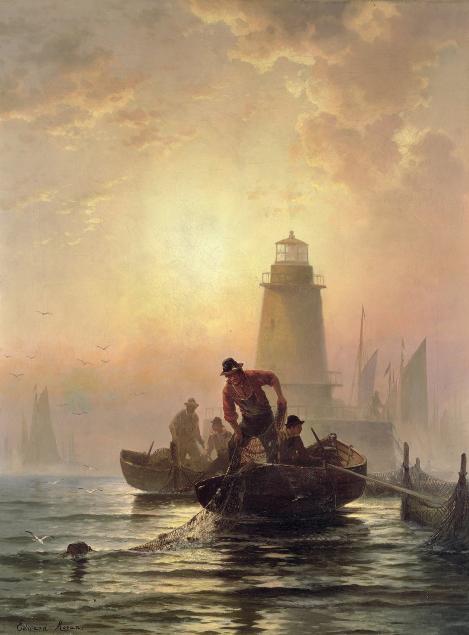 Fischteich, Orient Bay, Long Island von Edward Moran