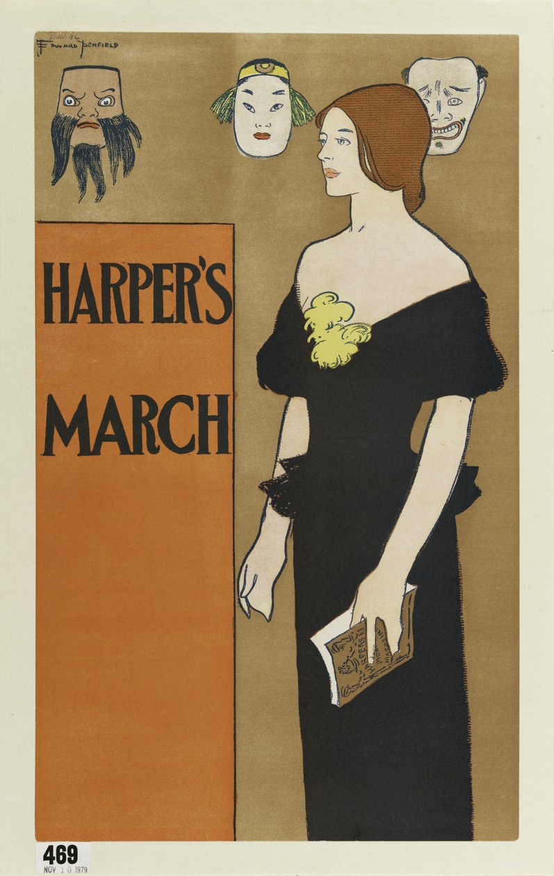 Plakat zur Werbung für Harpers Magazin, März 1896 von Edward Penfield