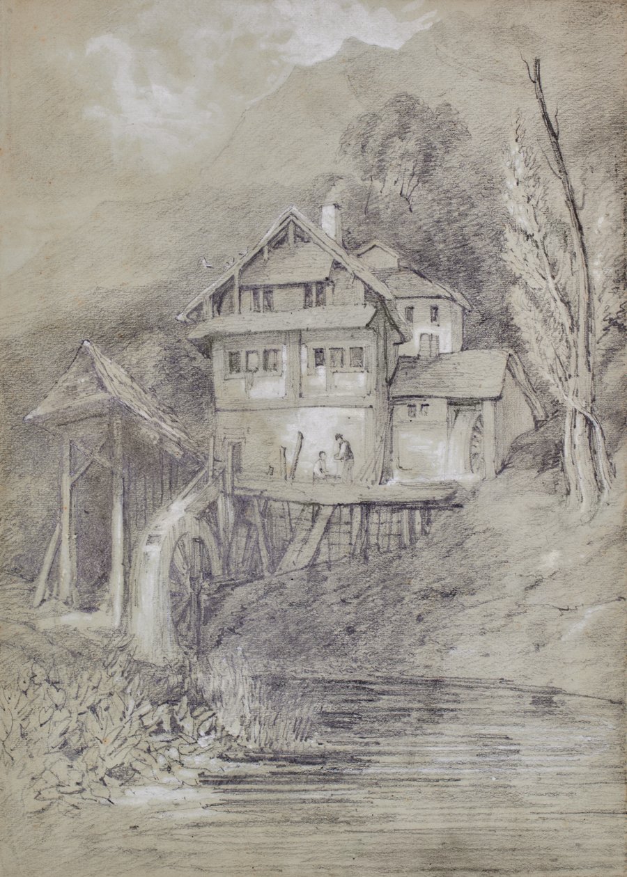 Landschaft mit Wassermühle von Edward Pretty