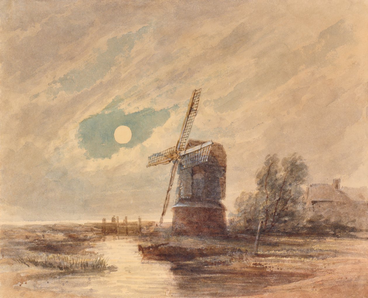 Landschaft mit Windmühle von Edward Pretty