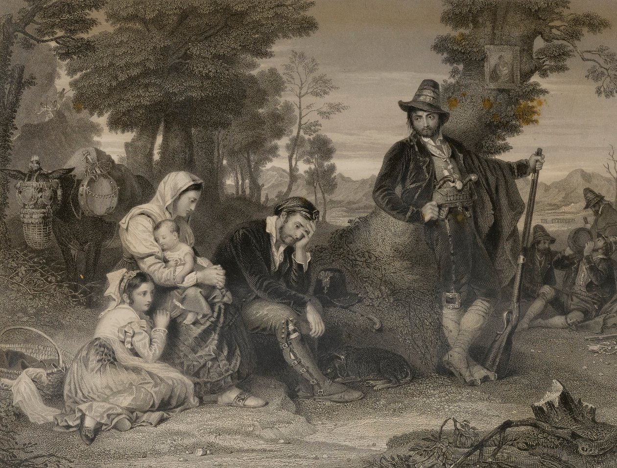 Contadina-Familie Gefangene mit Banditen von Edward Smith