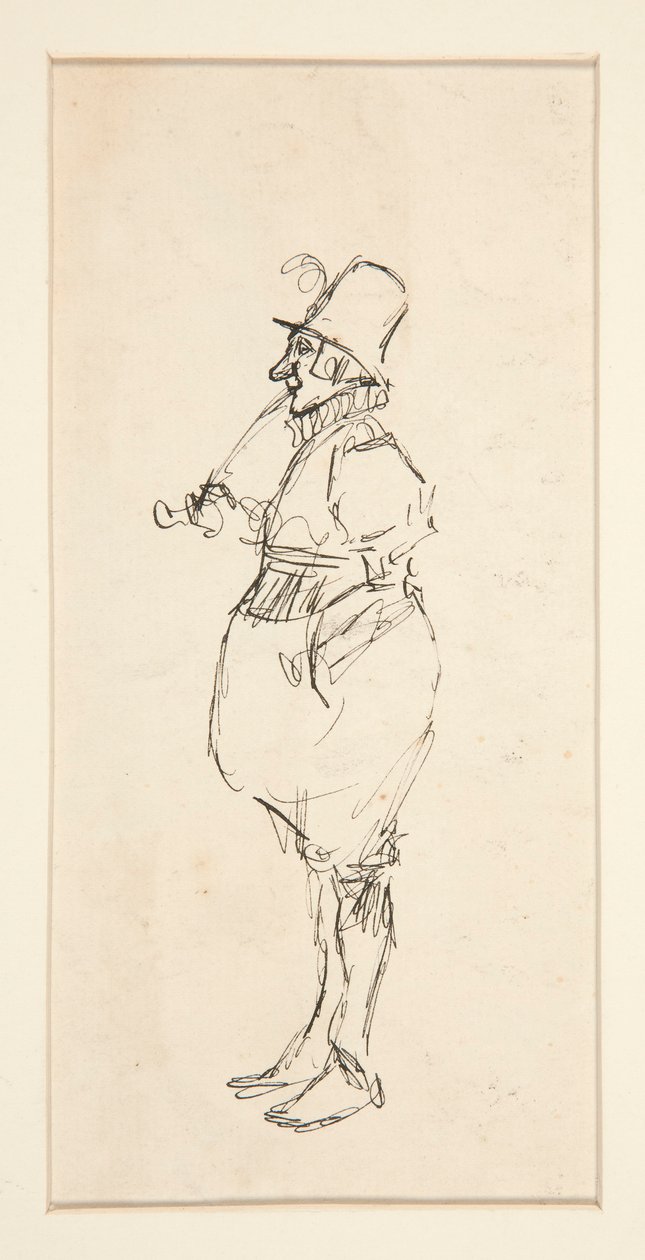 Karikatur eines Mannes in Pantalons von Edwin Austin Abbey