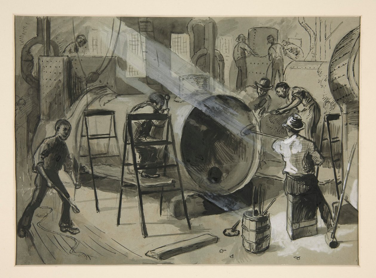 Illustration in einer Fabrik von Edwin Austin Abbey