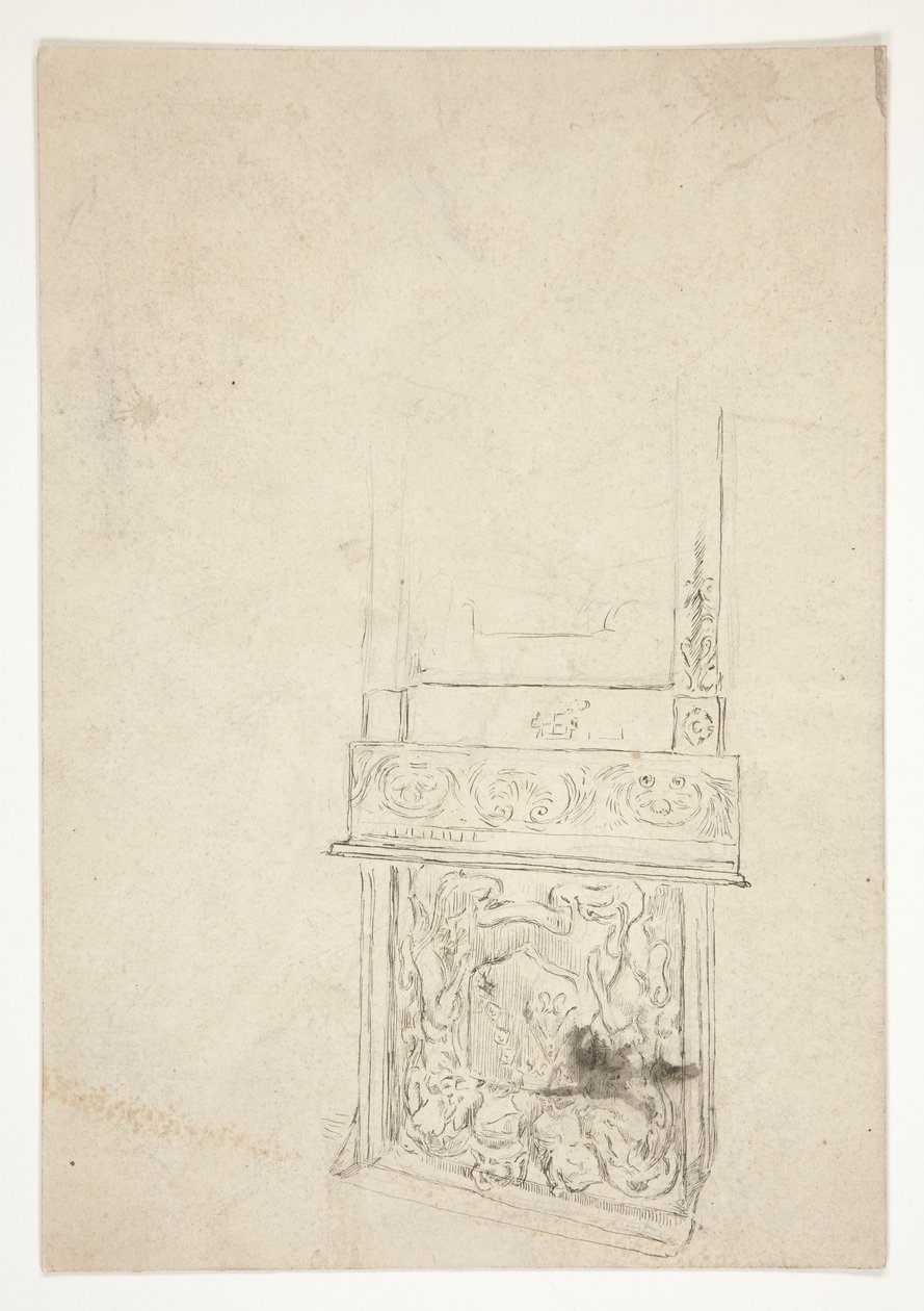 Innenstudie eines Kaminstücks von Edwin Austin Abbey