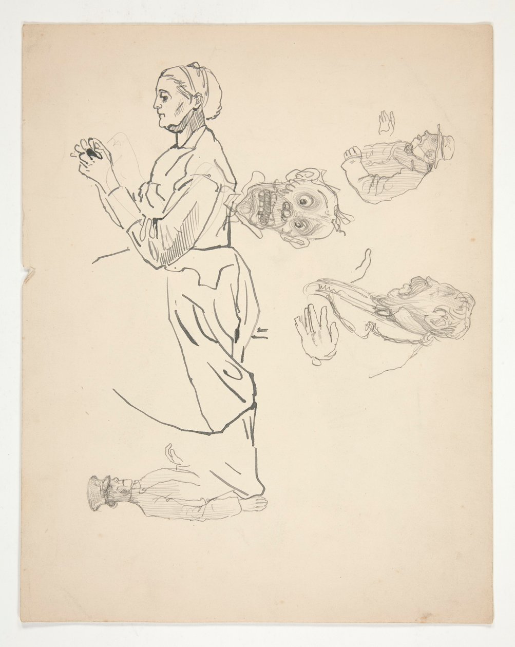 Blatt mit Studien von Edwin Austin Abbey