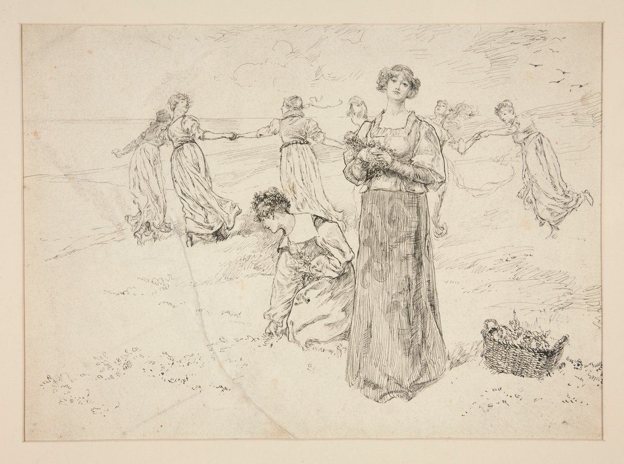 Skizze für von Edwin Austin Abbey