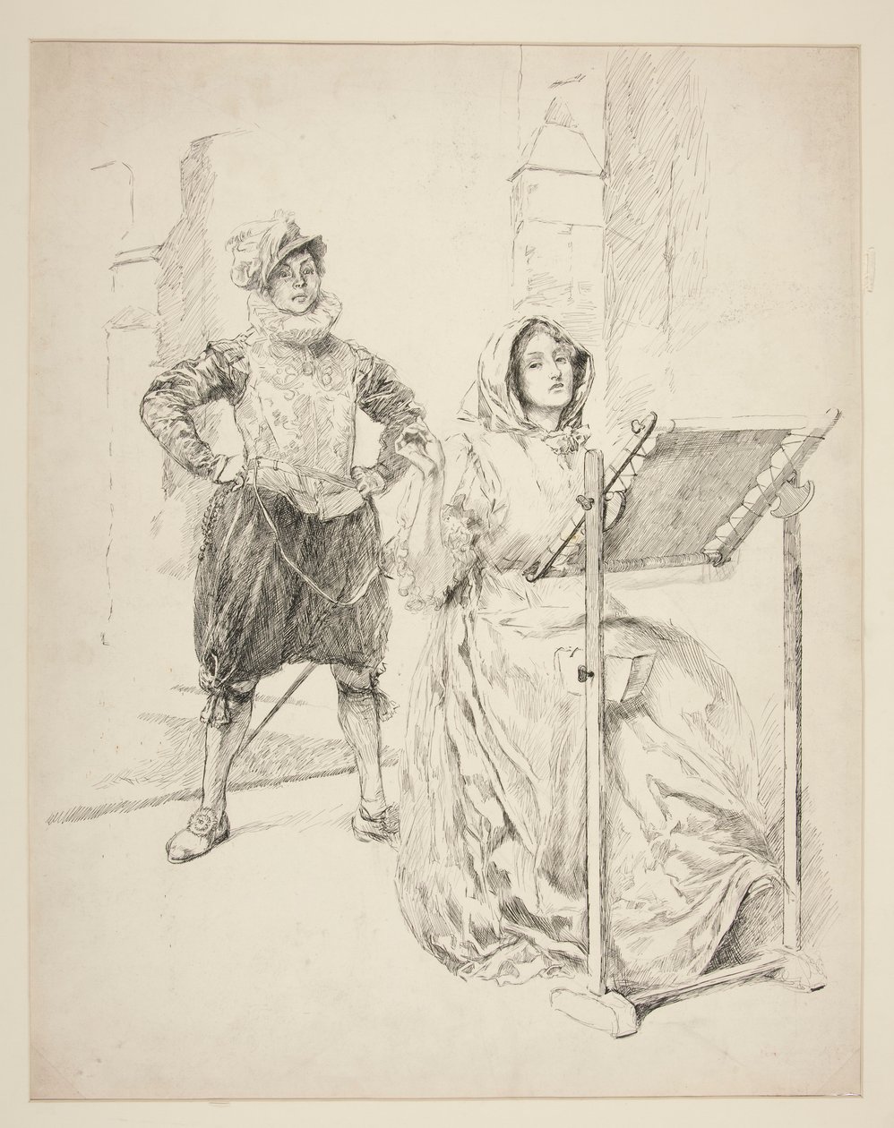 Skizze für Das Narzissenlied von Edwin Austin Abbey