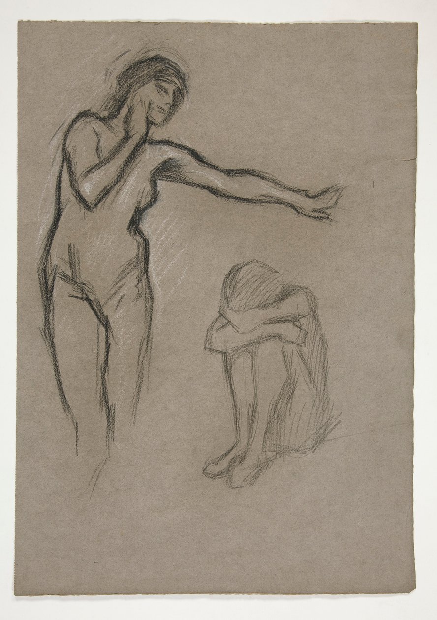 Skizze von zwei Figuren von Edwin Austin Abbey