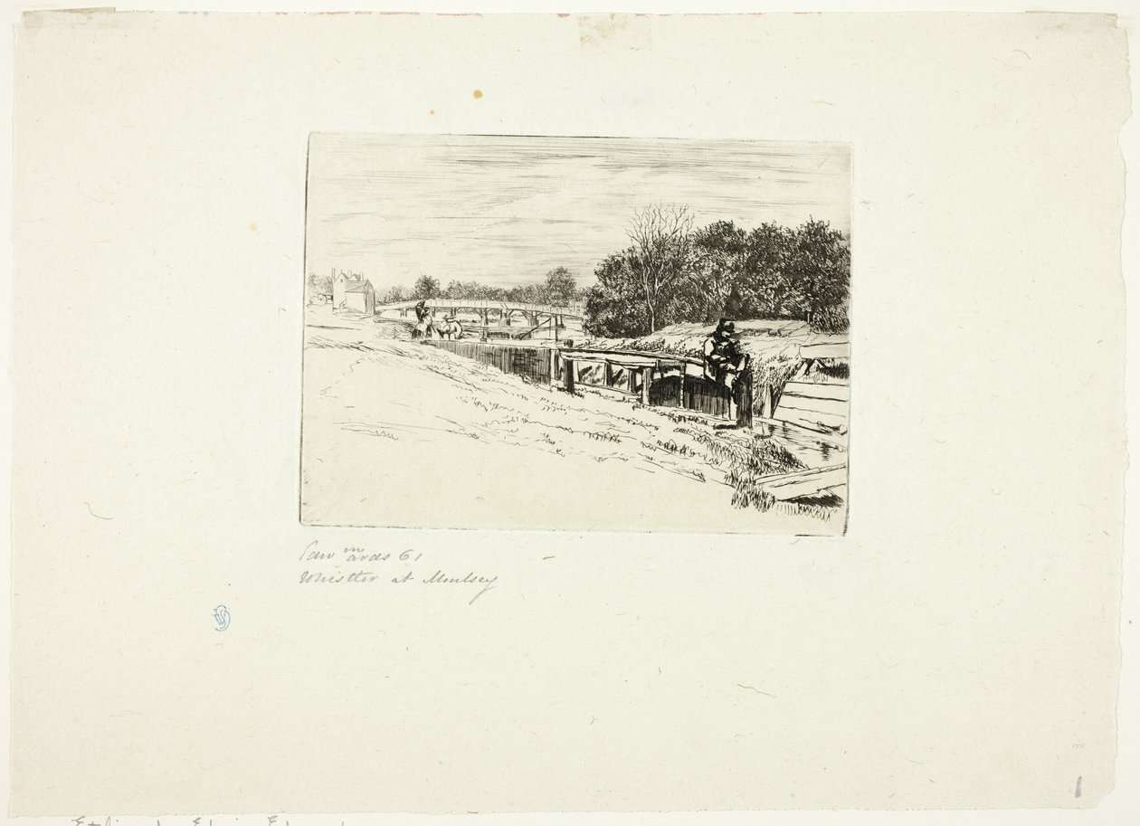 Whistler skizziert am Moulsey Lock von Edwin Edwards