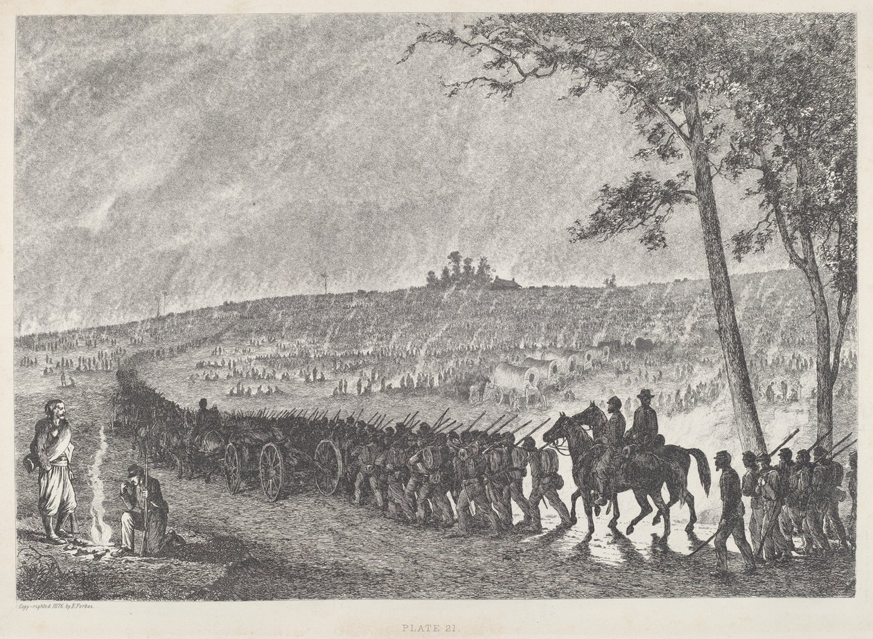 Ins Lager gehen bei Nacht von Edwin Forbes