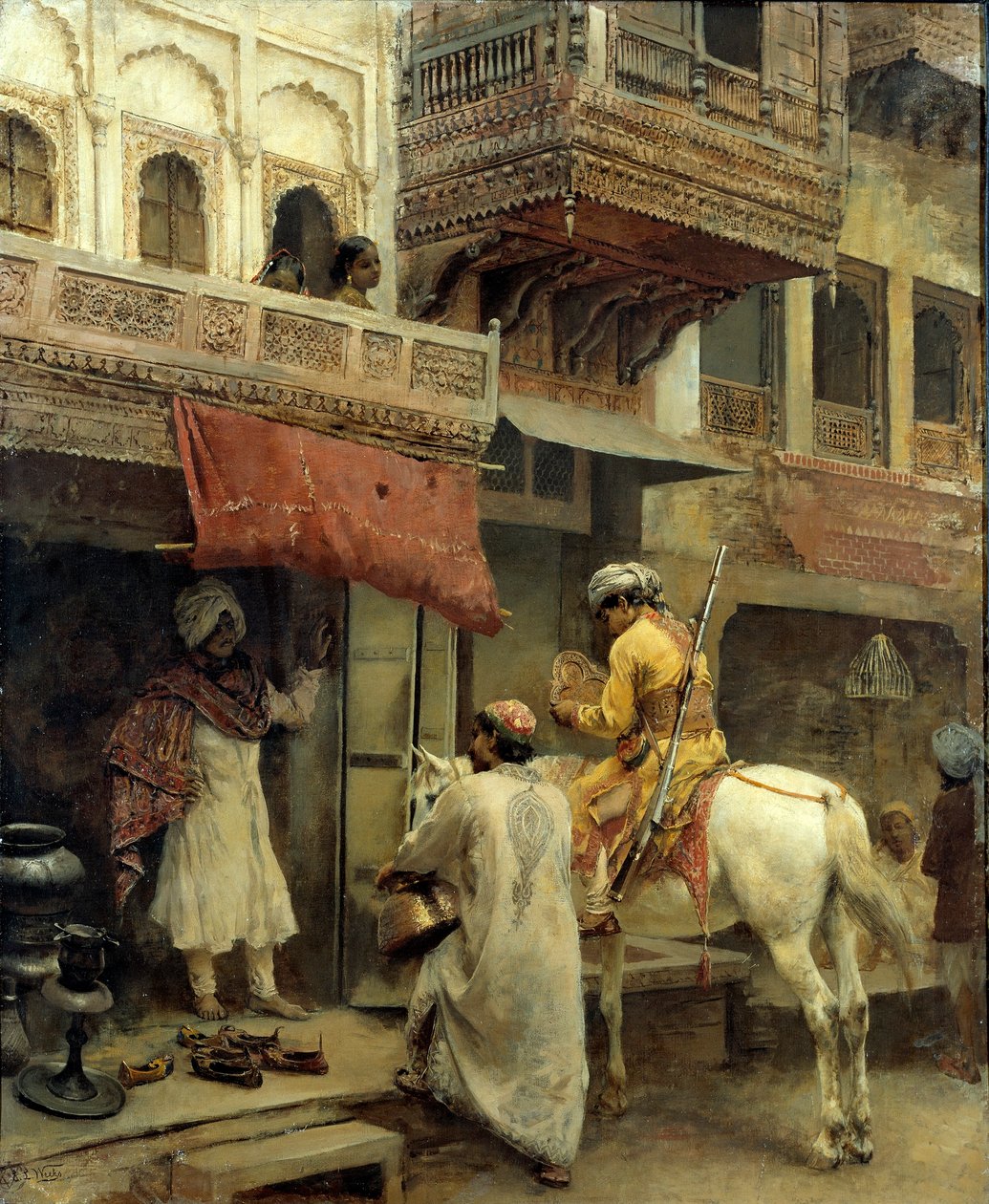 Straßenszene in Indien von Edwin Lord Weeks