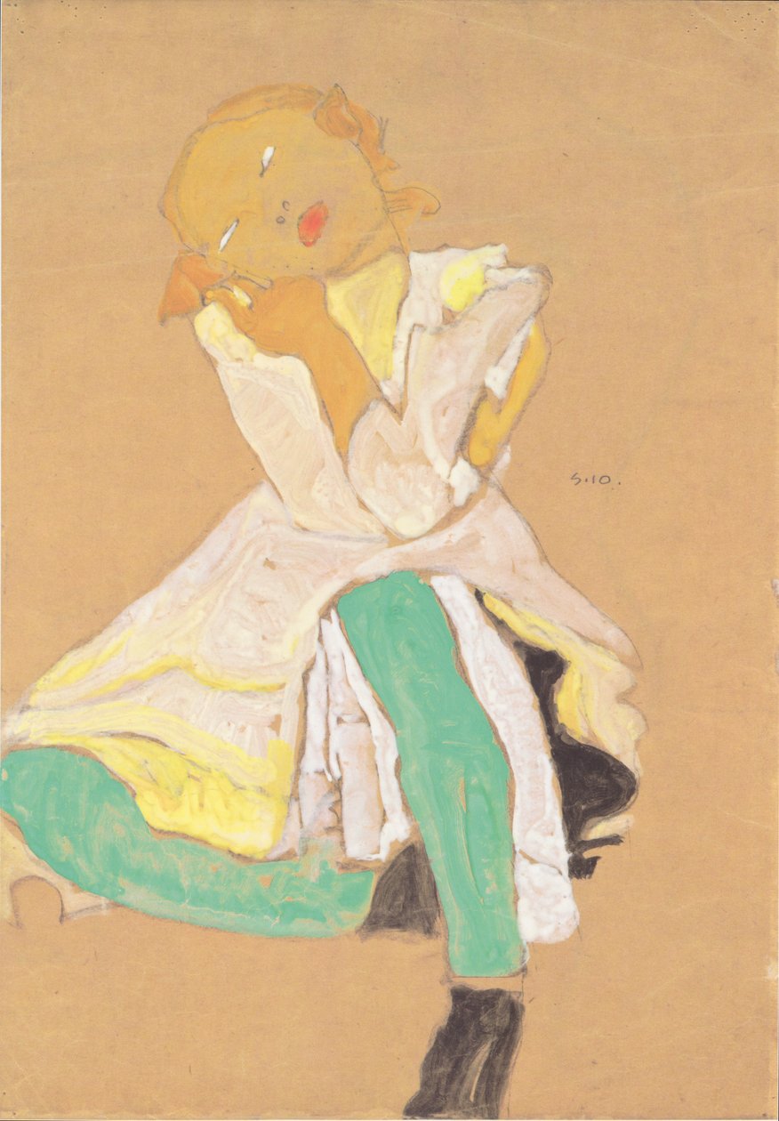 Kauerndes Mädchen von Egon Schiele