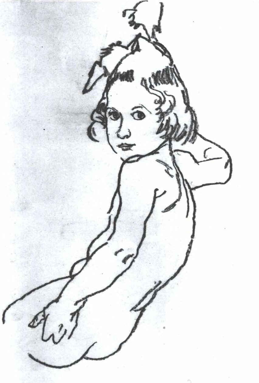Mädchenakt von Egon Schiele