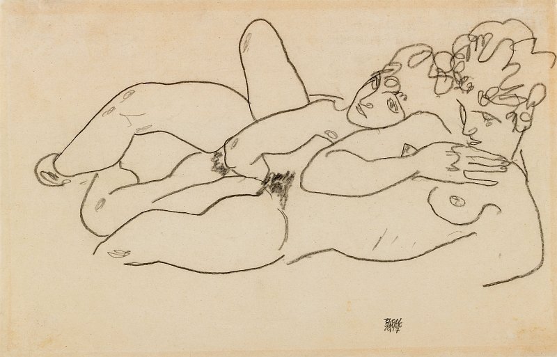 Zwei liegende Akte von Egon Schiele