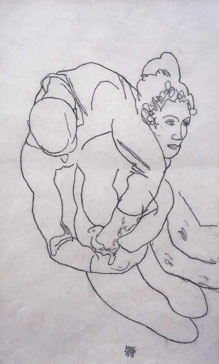 Umarmende, 1918 von Egon Schiele