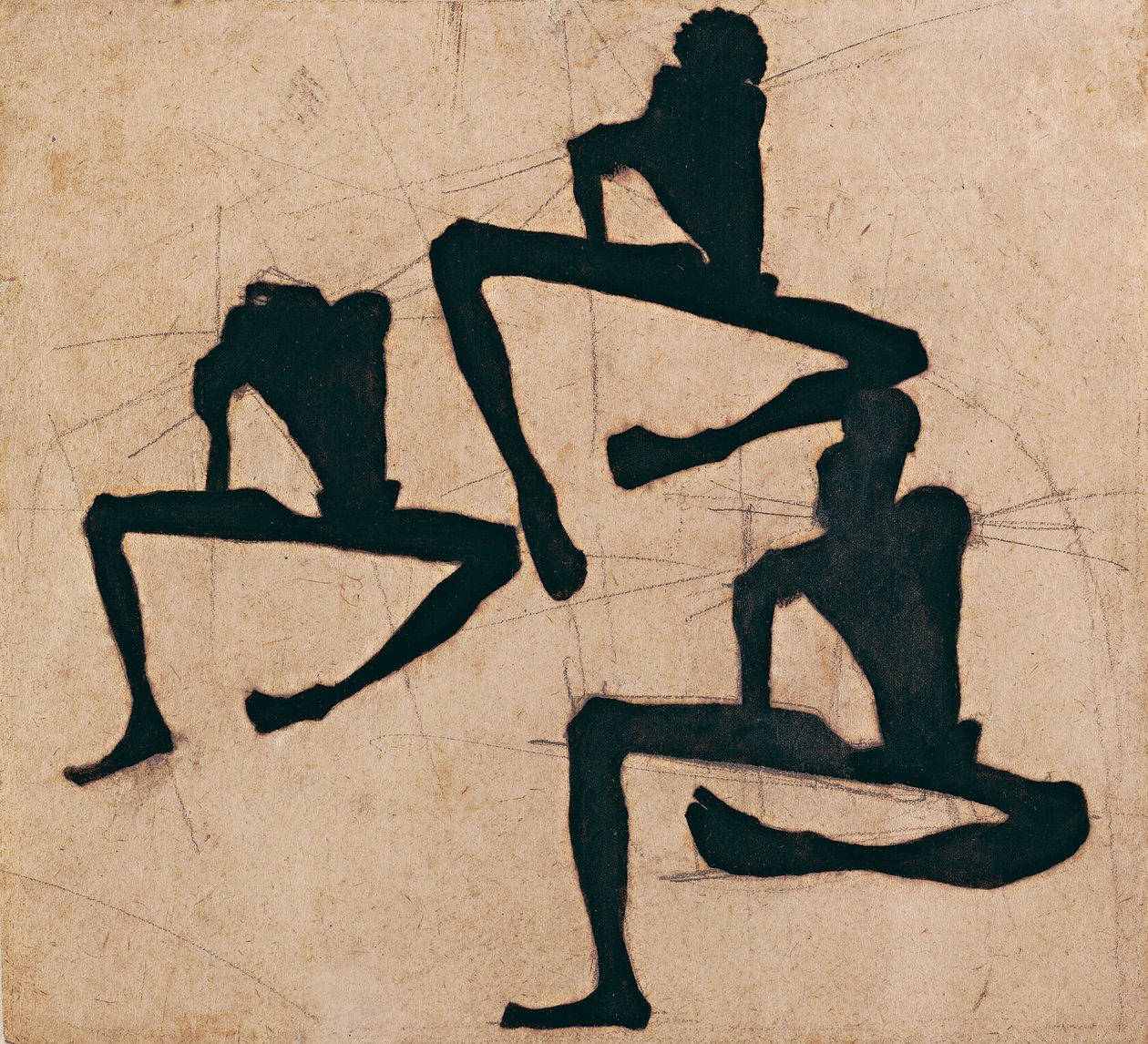 Komposition mit drei männlichen Akten, 1910 von Egon Schiele