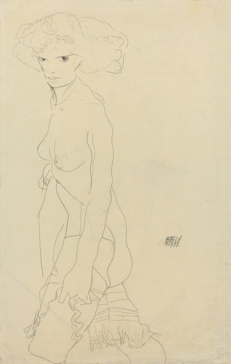 Weiblicher Akt; Mädchenakt, 1911 von Egon Schiele