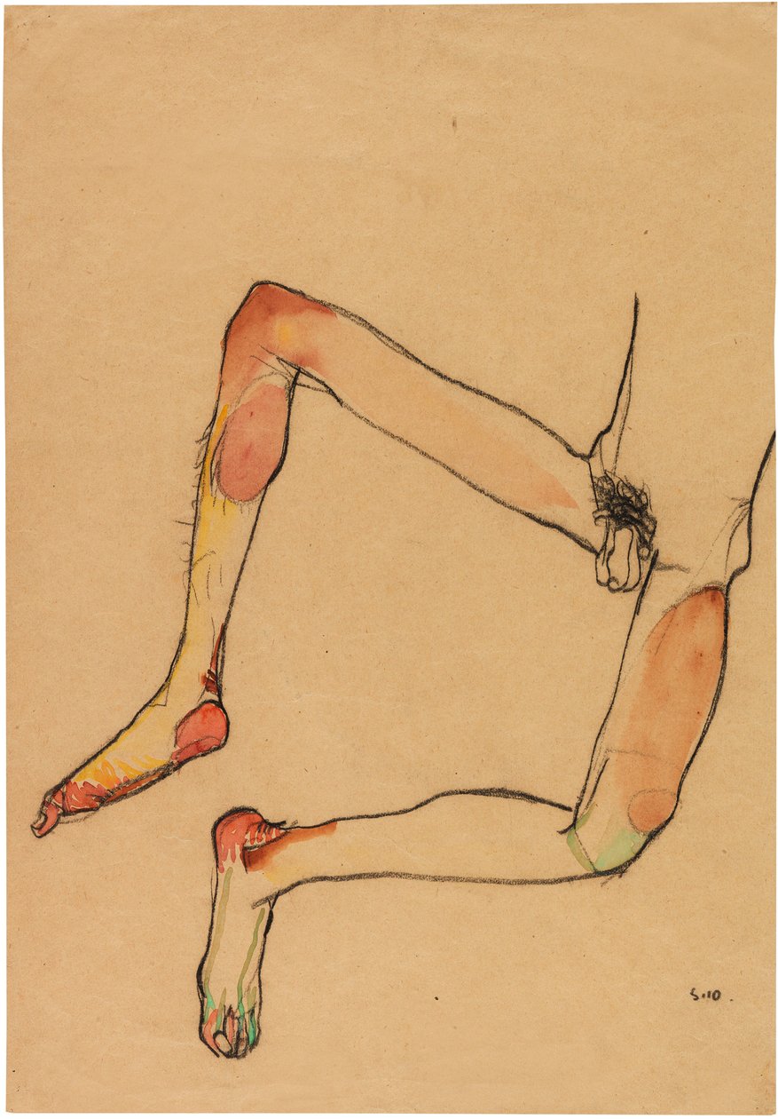 Nackter männlicher Bauch, 1910 von Egon Schiele