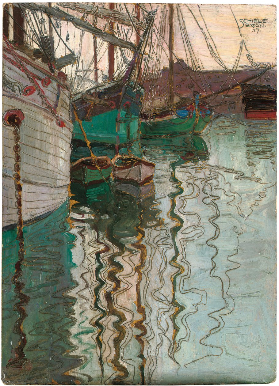 Hafen von Triest, 1907 von Egon Schiele