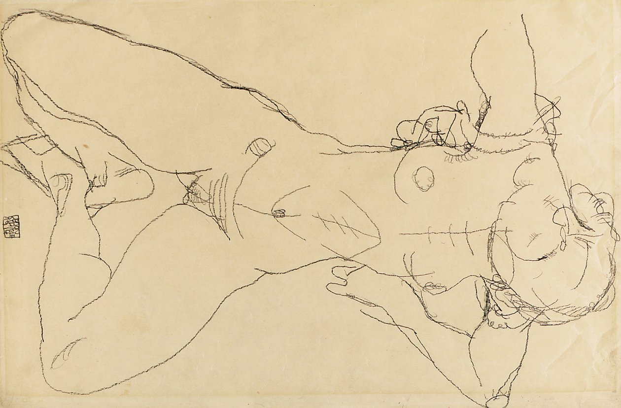 Liegender weiblicher Akt, 1914 von Egon Schiele