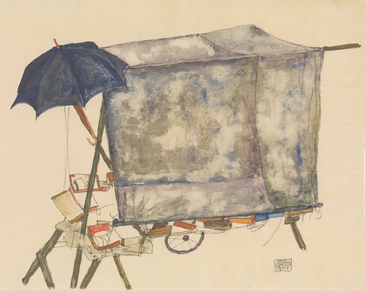 Straßenkarren, 1914 von Egon Schiele