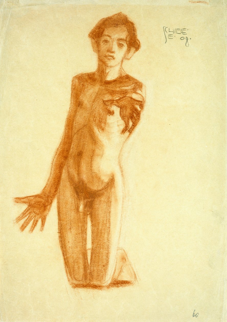 Junger Mann kniend, 1908 von Egon Schiele