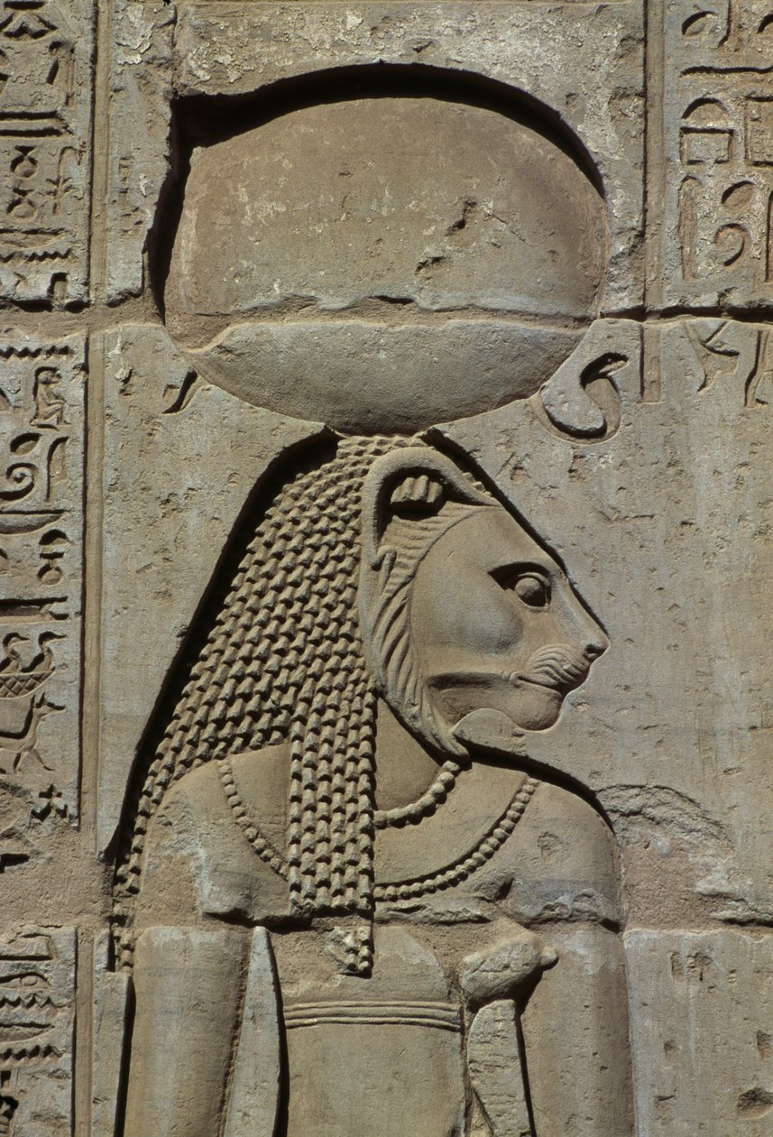 Detail eines Reliefs, Bastet von Egyptian