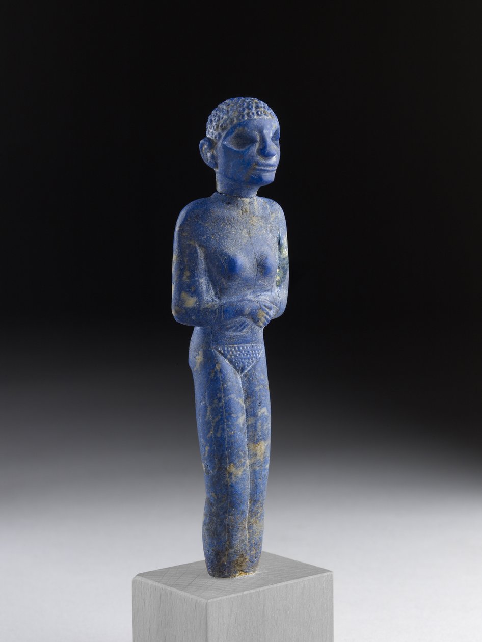Figur einer Frau, Frühdynastische Periode (Lapislazuli) von Egyptian