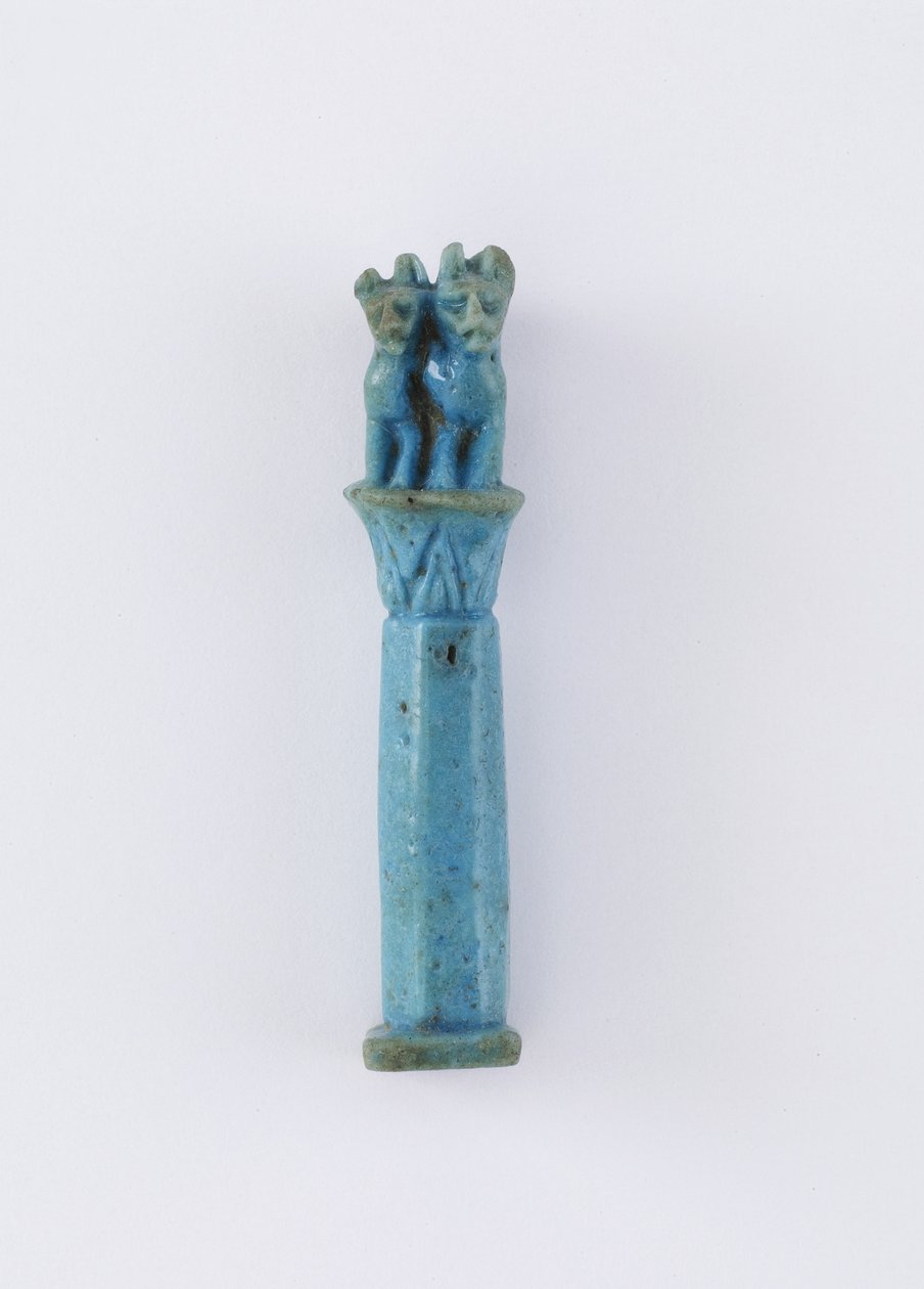 Papyrussäule mit zwei Katzen, möglicherweise ptolemäische Zeit, 305-30 v. Chr. von Egyptian