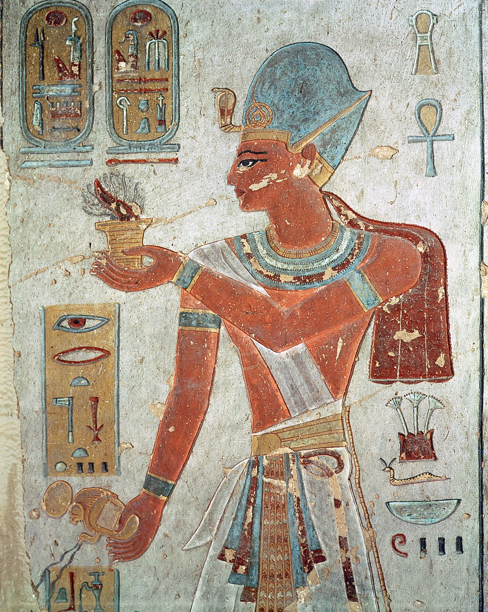 Ramses III. (ca. 1184-1153 v. Chr.) in Kampfausrüstung, aus dem Grab von Ramses III., Neues Reich von Egyptian 19th Dynasty
