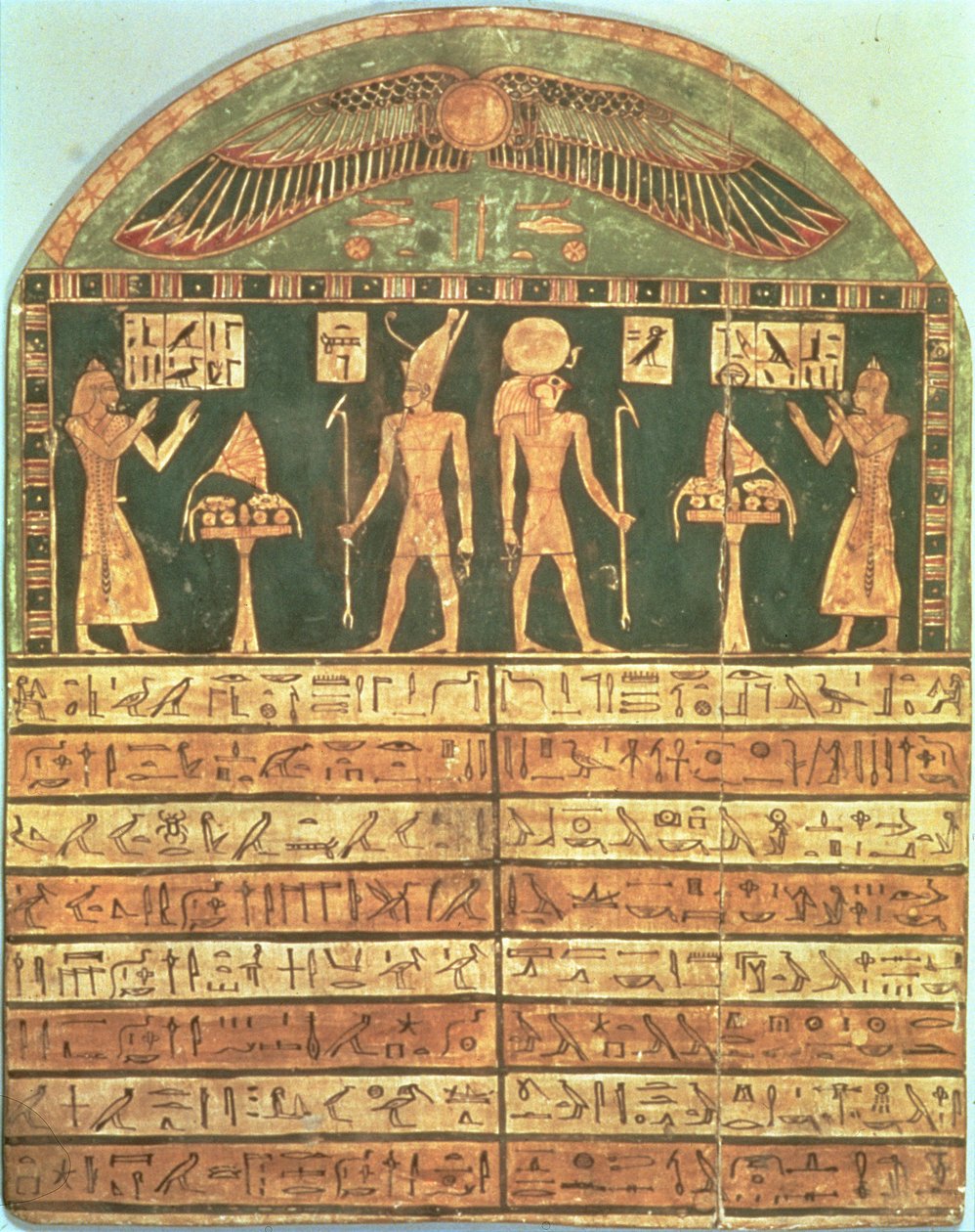 Stele von Horsiese, Spätzeit (bemaltes Holz) von Egyptian 26th Dynasty